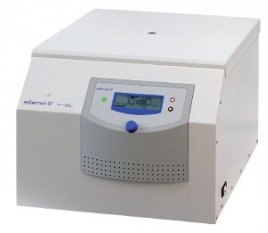 Large volume high through-put lab centrifuge